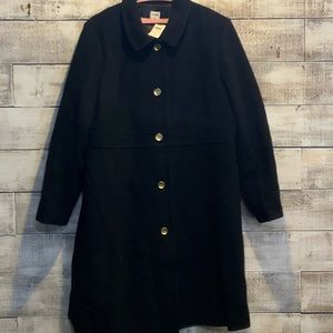 BRAND NWT J. CREW BLACK LADY DAY COAT.